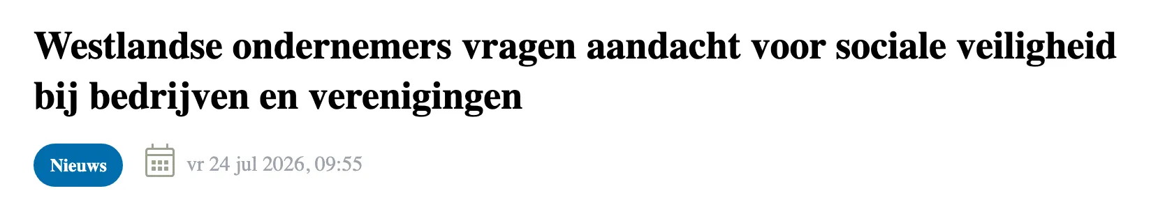 Uitsnede van de kop van het artikel op rodi.nl, met de datum vrijdag 24 juli 2026